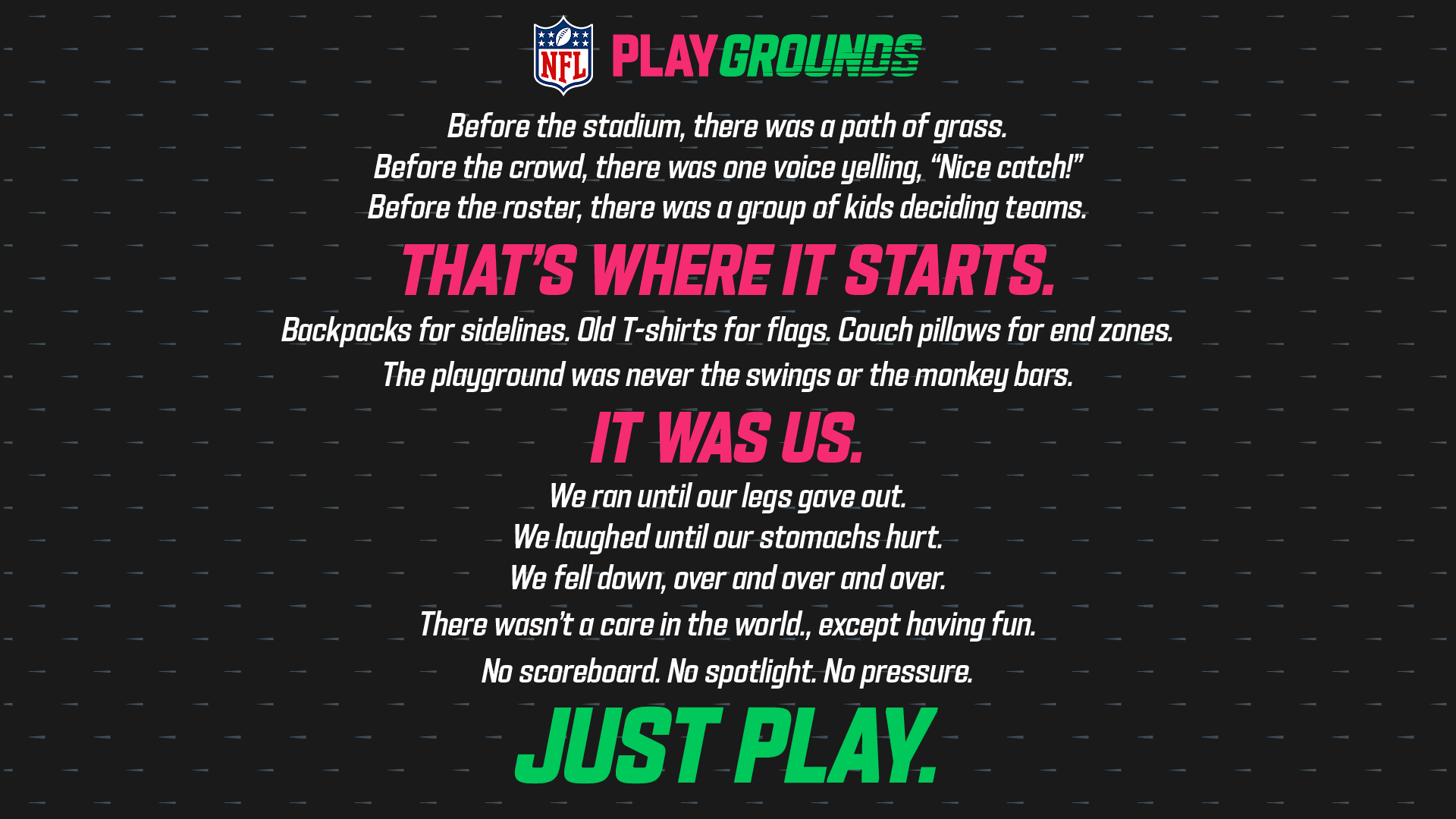 NFL Playgrounds manifesto poster